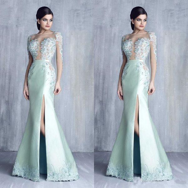 Tony Chaaya 2019 Split Evening Dresses Long Sleeve Cheap Beads Mermaid Prom Gowns Lace Applique Sheer Neck Party Dress
Tony Chaaya 2019 Split Evening Dresses Long Sleeve Cheap Beads Mermaid Prom Gowns Lace Applique Sheer Neck Party Dress