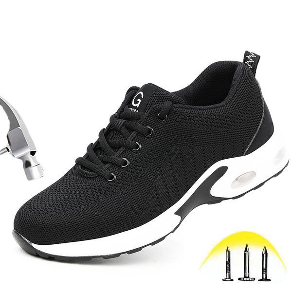 safety shoes men's steel toe wear-resistant comfortable summer air cushion breathable lightweight safety protective work shoes, Black
safety shoes men's steel toe wear-resistant comfortable summer air cushion breathable lightweight safety protective work shoes, Black