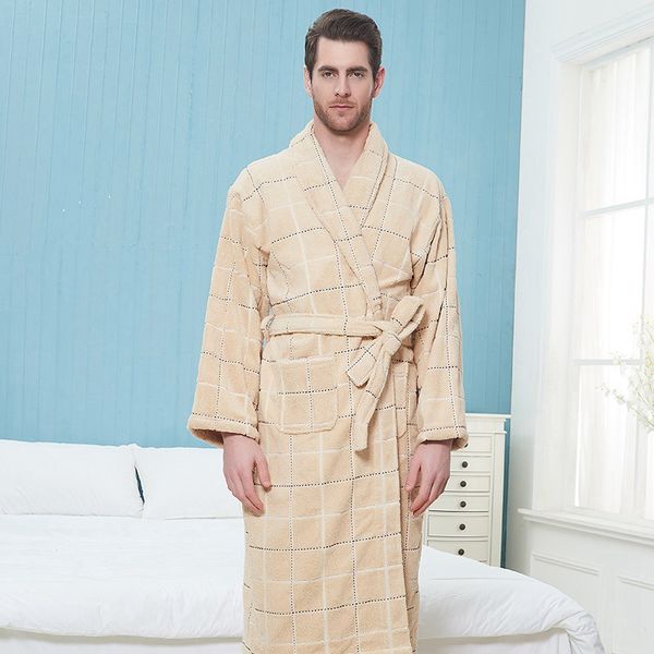 lovers bathrobe men 100% cotton thick warm winter soft extra long kimono bath robe male dressing gown for men'sl robes bride, Black;brown
lovers bathrobe men 100% cotton thick warm winter soft extra long kimono bath robe male dressing gown for men'sl robes bride, Black;brown