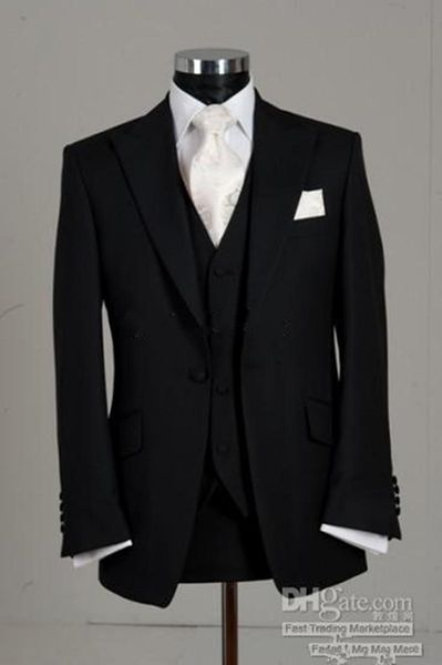 new custom made one button black groom tuxedos peak lapel man groomsmen men wedding suits bridegroom (jacket+pants+tie+vest) 4049, Black;gray
new custom made one button black groom tuxedos peak lapel man groomsmen men wedding suits bridegroom (jacket+pants+tie+vest) 4049, Black;gray