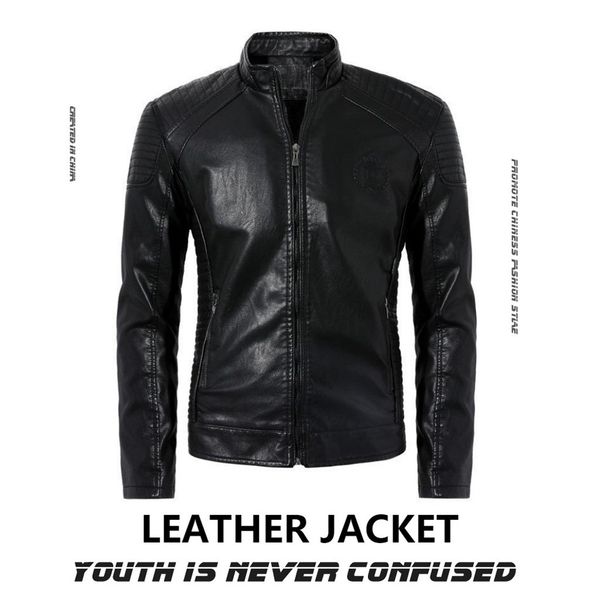 men vintage motorcycle cool jacket leather outfit fashion biker long sleeve autumn winter stand collar club coat, Black;red
men vintage motorcycle cool jacket leather outfit fashion biker long sleeve autumn winter stand collar club coat, Black;red