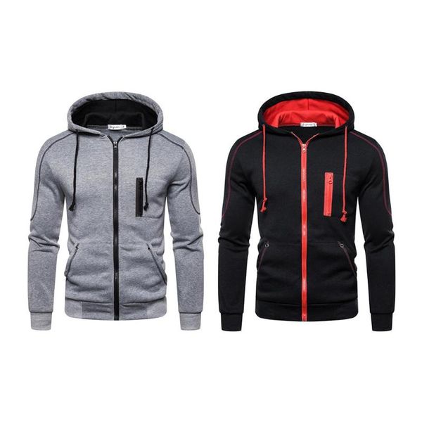 men autumn outerwear long sleeves zipper jackets hooded cotton youth coats, Black
men autumn outerwear long sleeves zipper jackets hooded cotton youth coats, Black
