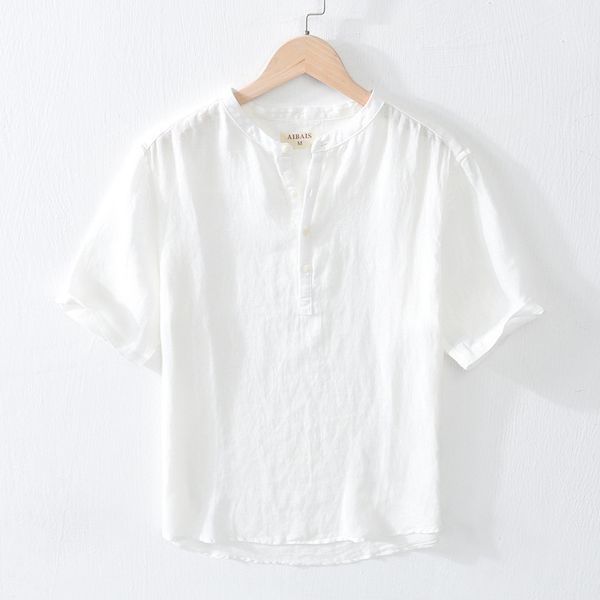 2020 men summer short sleeve stand collar pullover linen shirt casual holiday comfortable breathable beach shirt, White;black
2020 men summer short sleeve stand collar pullover linen shirt casual holiday comfortable breathable beach shirt, White;black