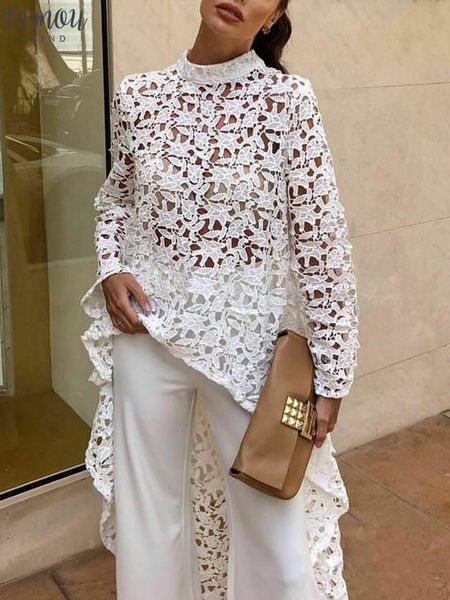new spring women summer turtleneck floral lace crochet tunic pullover baggy irregular long blouses shirts ladies, White
new spring women summer turtleneck floral lace crochet tunic pullover baggy irregular long blouses shirts ladies, White