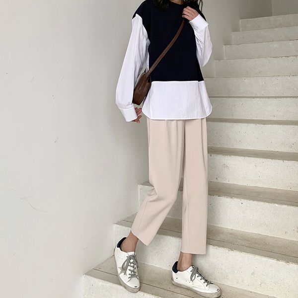 directly cuffless trousers woman 2019 summer high waist radish ku xianshou leisure time suit nine part grandma wide leg pants, Black
directly cuffless trousers woman 2019 summer high waist radish ku xianshou leisure time suit nine part grandma wide leg pants, Black