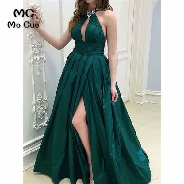 elegant teal in stock evening dresses long a-line prom gown satin vestidos de party dresses halter evening dress, White;black
elegant teal in stock evening dresses long a-line prom gown satin vestidos de party dresses halter evening dress, White;black