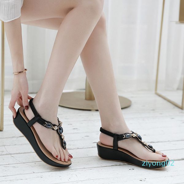 bohemian summer shoes sweet womens rhinestone button type wedge flat sandals casual flats plus size 35-42 sandalias z02, Black
bohemian summer shoes sweet womens rhinestone button type wedge flat sandals casual flats plus size 35-42 sandalias z02, Black