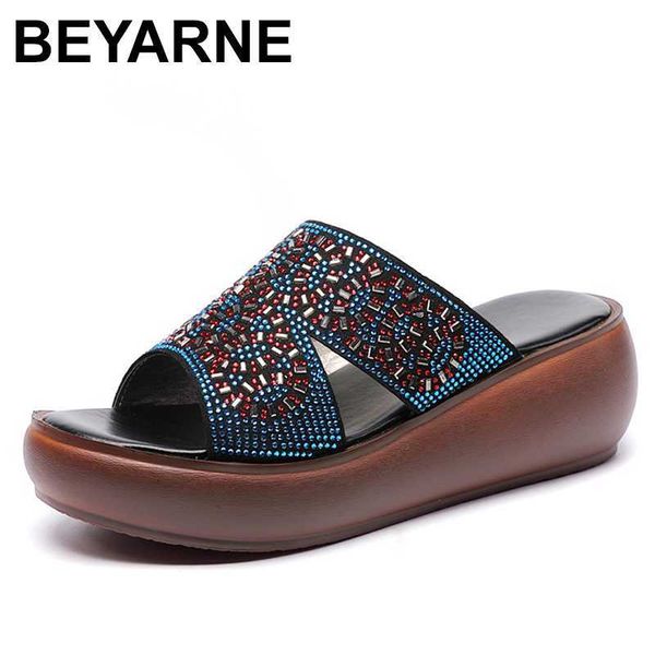 beyarnesize 35-40 genuine leather slippers women's shoes summer platform casual rhinestone sandals slippers slides, Black
beyarnesize 35-40 genuine leather slippers women's shoes summer platform casual rhinestone sandals slippers slides, Black