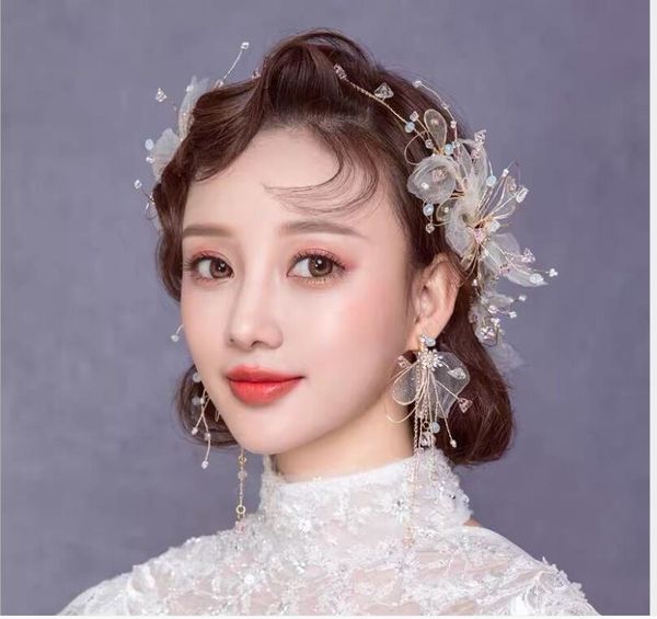 bridal tiara crystal fairy mesh gauze headband korean wedding dress wedding accessories jewelry, Silver 
bridal tiara crystal fairy mesh gauze headband korean wedding dress wedding accessories jewelry, Silver