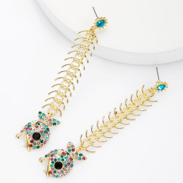 creative personality fish bone earrings rhinestone multi-color alloy long earrings for woman girls jewelry accessories, Silver
creative personality fish bone earrings rhinestone multi-color alloy long earrings for woman girls jewelry accessories, Silver