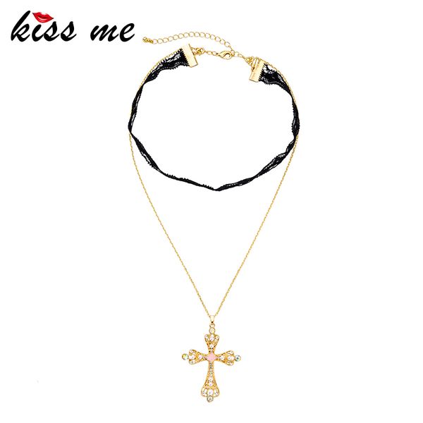 kissme 2019 religious crystal acrylic pearl resin cross gold color layered pendant necklace for women gifts black lace chokers, Silver
kissme 2019 religious crystal acrylic pearl resin cross gold color layered pendant necklace for women gifts black lace chokers, Silver