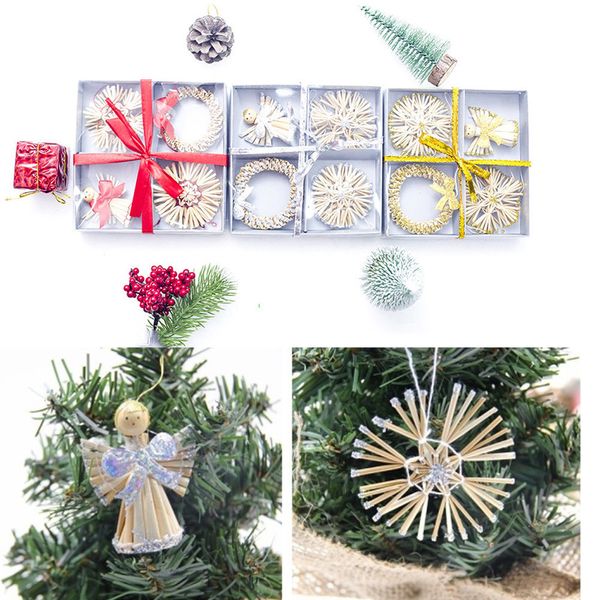 

random christmas wreath wood santa snowman grand tree christmas gift xmas ornament pendant for home decoration