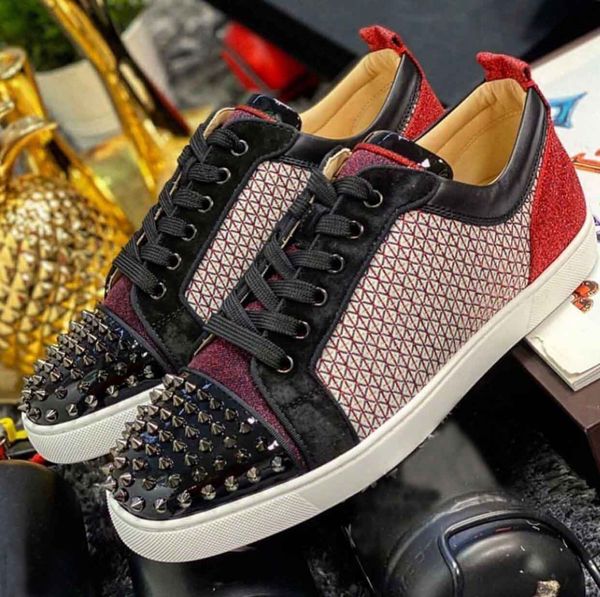 fashion spikes leather casual flats brand designer red bottom sneakers brand rivets trainer low casual walking party wedding, Black
fashion spikes leather casual flats brand designer red bottom sneakers brand rivets trainer low casual walking party wedding, Black