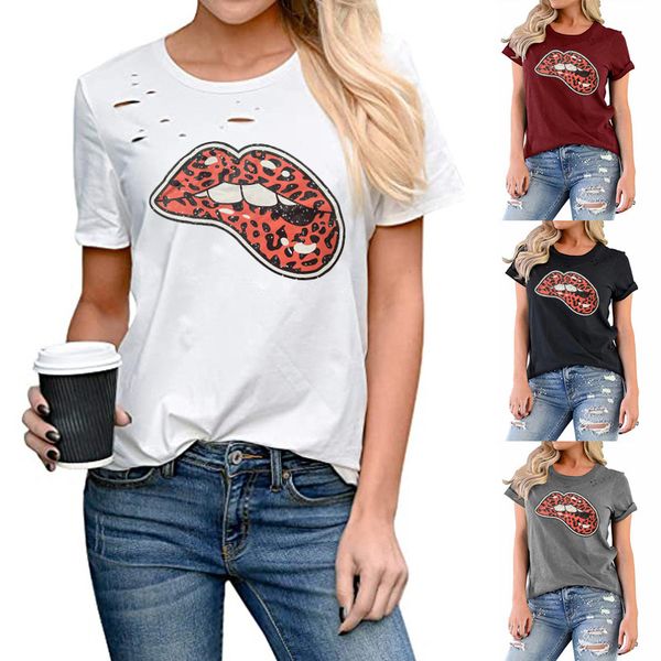 womens tshirt designer hole lips print cotton t shirt summer short sleeved crew neck blouse shirts women tees t-shirts s-2xl 4 colors, White
womens tshirt designer hole lips print cotton t shirt summer short sleeved crew neck blouse shirts women tees t-shirts s-2xl 4 colors, White