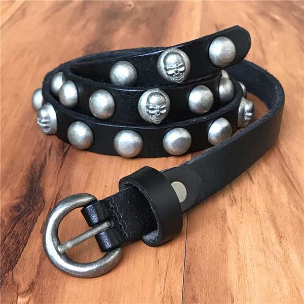 genuine leather metal skull belts for women ceinture femme vintage punk rivet women belt thin cowgirl belt female cinto wbt0076, Black;brown
genuine leather metal skull belts for women ceinture femme vintage punk rivet women belt thin cowgirl belt female cinto wbt0076, Black;brown