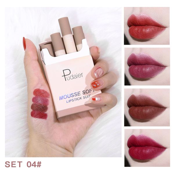1set/4pcs matte lipstick set makeup small smoke tube cigarette shaped lipstick matte soft moisturize
1set/4pcs matte lipstick set makeup small smoke tube cigarette shaped lipstick matte soft moisturize