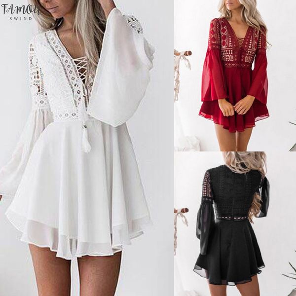 women summer dress lace long sleeve bodycon cocktail party dress bandage laides dresses, Black;gray
women summer dress lace long sleeve bodycon cocktail party dress bandage laides dresses, Black;gray