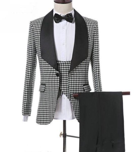cotton houndstooth groom tuxedos one button shawl lapel man coat prom blazer party business suits (jacket+pants+vest+bow tie) j638, Black;gray
cotton houndstooth groom tuxedos one button shawl lapel man coat prom blazer party business suits (jacket+pants+vest+bow tie) j638, Black;gray