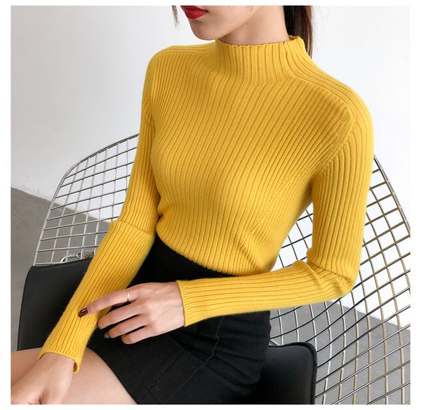2019 autumn winter sweater women knitted ribbed pullover sweater long sleeve turtleneck slim jumper soft warm pull femme, White;black
2019 autumn winter sweater women knitted ribbed pullover sweater long sleeve turtleneck slim jumper soft warm pull femme, White;black