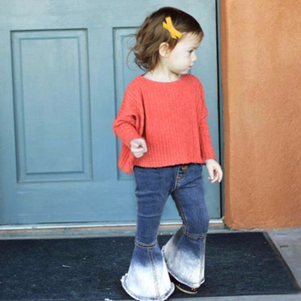 children denim jeans infant kid girls vintage jeans splice bell-bottoms denim pants trousers spring autumn daily clothes##3, White
children denim jeans infant kid girls vintage jeans splice bell-bottoms denim pants trousers spring autumn daily clothes##3, White