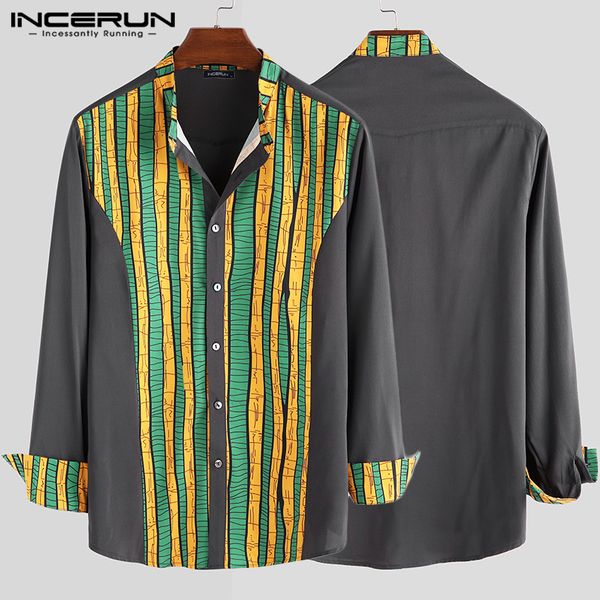 incerun chic patchwork color striped shirt long sleeve collar leisure men shirts comfortable african ankara button mens blouse, White;black
incerun chic patchwork color striped shirt long sleeve collar leisure men shirts comfortable african ankara button mens blouse, White;black