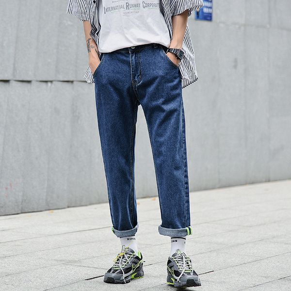 wholesale 2020 fashion men's autumn jeans men's korean casual pants youth loose straight denim teenagers cropped pants, Blue
wholesale 2020 fashion men's autumn jeans men's korean casual pants youth loose straight denim teenagers cropped pants, Blue