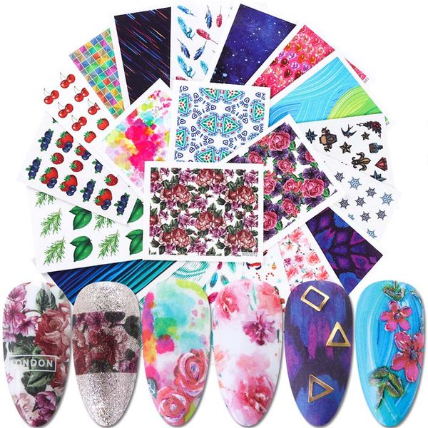 21pcs/set ink watercolor flower sticker for nails water sliders manicure colorful foil designs nail decals decorations chwg3070, Black
21pcs/set ink watercolor flower sticker for nails water sliders manicure colorful foil designs nail decals decorations chwg3070, Black