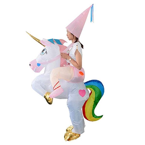 halloween unicorn inflatable costume blow up costume suit fancy party dress christmas horn horse rider mascot costume for adult, Red;yellow
halloween unicorn inflatable costume blow up costume suit fancy party dress christmas horn horse rider mascot costume for adult, Red;yellow