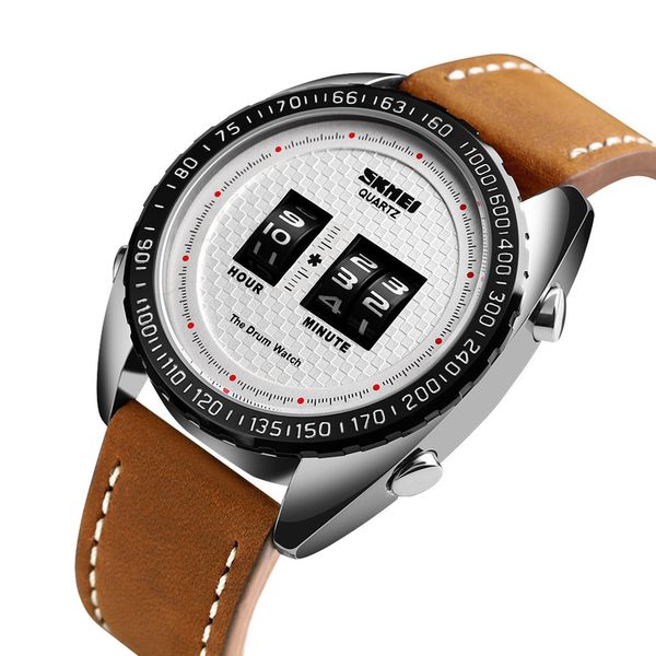 2019 new relogio masculino watches men fashion roller movement wheel digital leather band watch men quartz business wristwatch, Slivery;brown
2019 new relogio masculino watches men fashion roller movement wheel digital leather band watch men quartz business wristwatch, Slivery;brown
