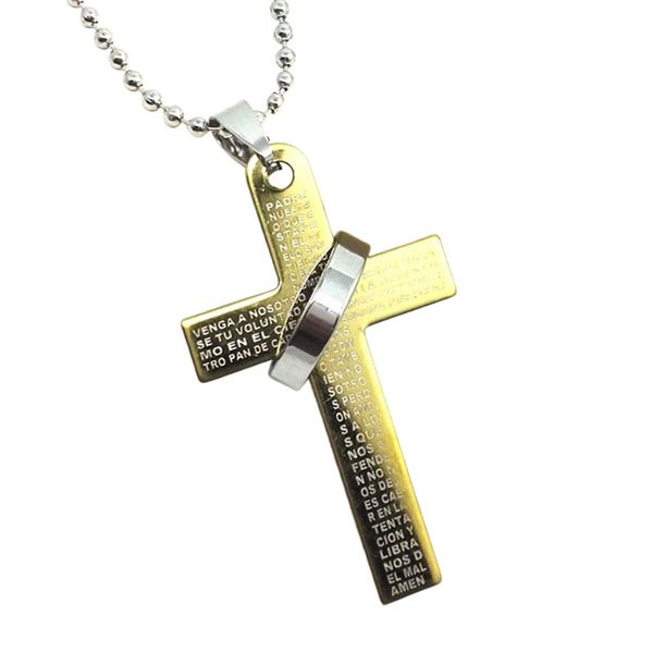new arrival men boys stainless steel bible cross pendant chain necklace, Silver
new arrival men boys stainless steel bible cross pendant chain necklace, Silver
