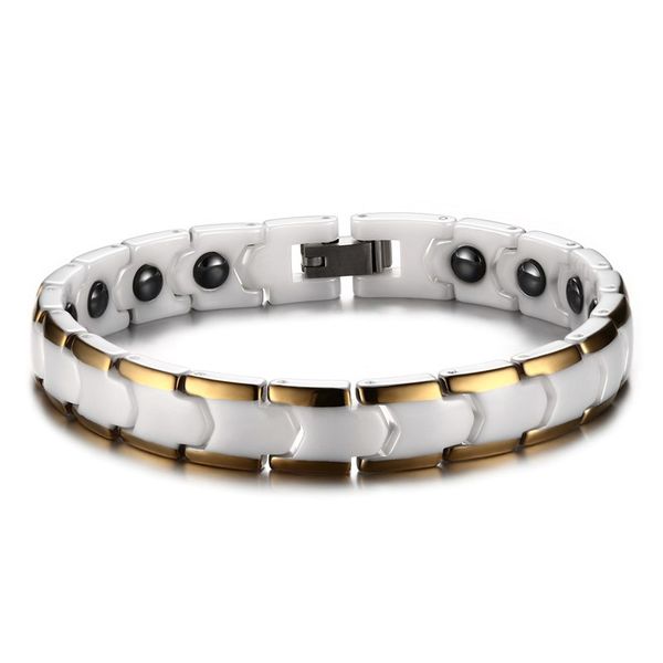 bracelet for women ceramic medical alert bracelet with magnet healthy hand chain, Golden;silver
bracelet for women ceramic medical alert bracelet with magnet healthy hand chain, Golden;silver