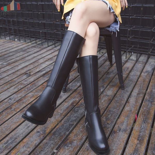 2019 new genuine leather boots buckle zipper knee high boots autumn winter stratch women fashion shoes female, Black
2019 new genuine leather boots buckle zipper knee high boots autumn winter stratch women fashion shoes female, Black