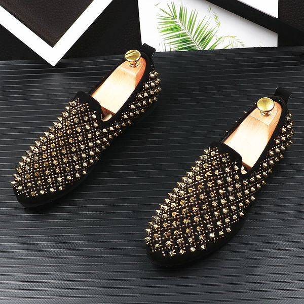 new rivet rhinestone leather for men dress shoes evening party wedding shoes daily office suit prom shoe chaussures hommes, Black 
new rivet rhinestone leather for men dress shoes evening party wedding shoes daily office suit prom shoe chaussures hommes, Black