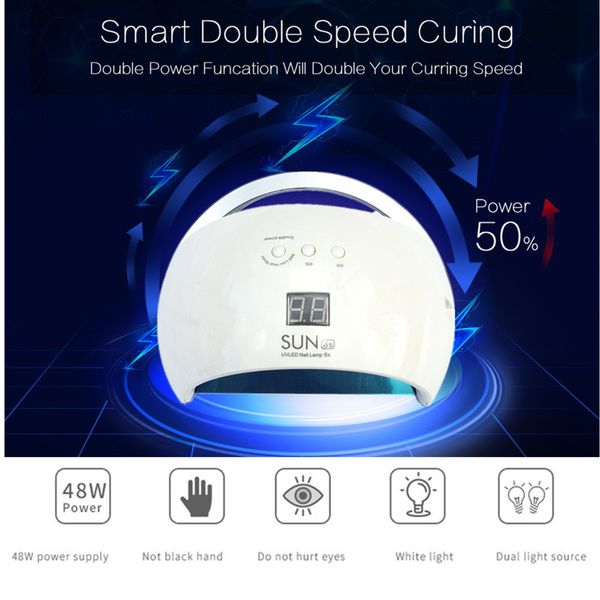 sun6 48w nail dryer new style portable ptherapy lamp uv led nail light smart sensor low heat fast curing for all gels manicure tools
sun6 48w nail dryer new style portable ptherapy lamp uv led nail light smart sensor low heat fast curing for all gels manicure tools