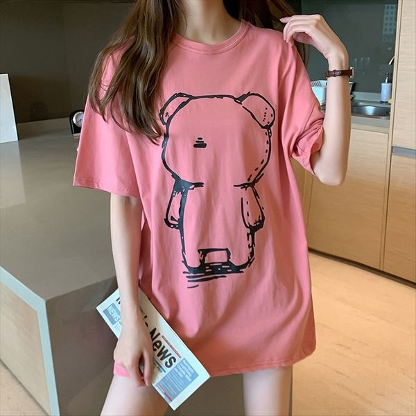 medium-length cartoon printed t-shirt female duan xiu 2020 loose underpants comfortable and breathable leisure base shirt, White
medium-length cartoon printed t-shirt female duan xiu 2020 loose underpants comfortable and breathable leisure base shirt, White