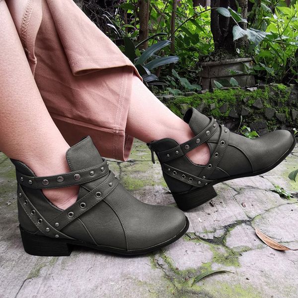 fashion rivets ankle boots for women buckle strap hollow out martins boots woman shoes pu leather waterproof snow women, Black
fashion rivets ankle boots for women buckle strap hollow out martins boots woman shoes pu leather waterproof snow women, Black