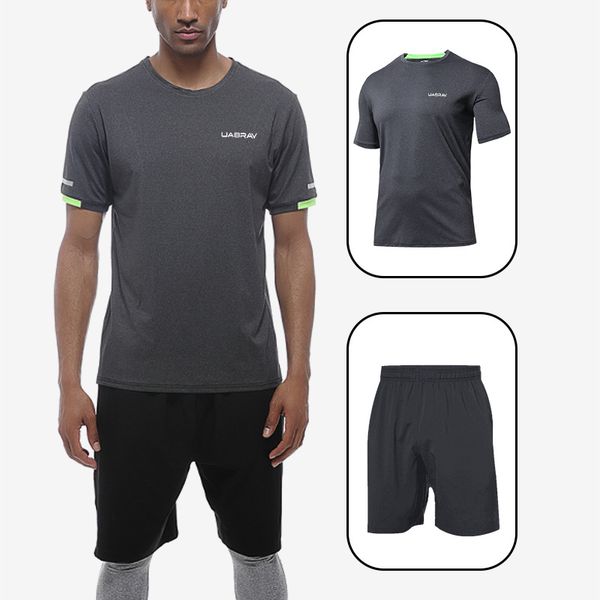 uabrav t-shirt+short sport suit comfortable quick-drying sweatpants for men sport jogging running men's training sports outfit, Black;blue
uabrav t-shirt+short sport suit comfortable quick-drying sweatpants for men sport jogging running men's training sports outfit, Black;blue