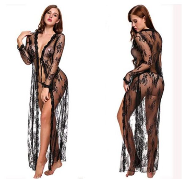 appeal underwear gauze see-through long sleeve lace nightgown manufacturers direct wholesale, Black;white
appeal underwear gauze see-through long sleeve lace nightgown manufacturers direct wholesale, Black;white