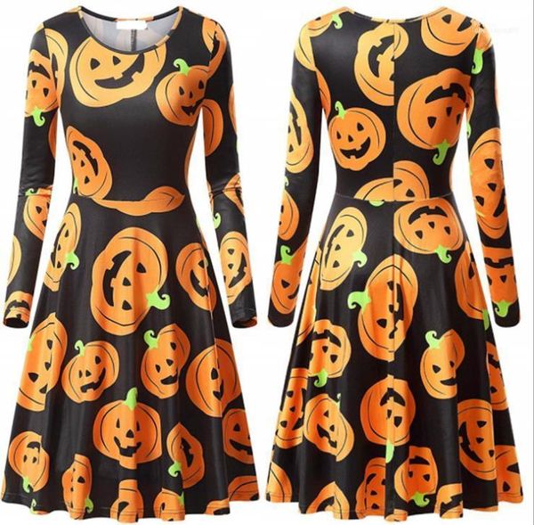 dresses holiday party formal dress women halloween pumpkin printed 3d a-line, White;black
dresses holiday party formal dress women halloween pumpkin printed 3d a-line, White;black