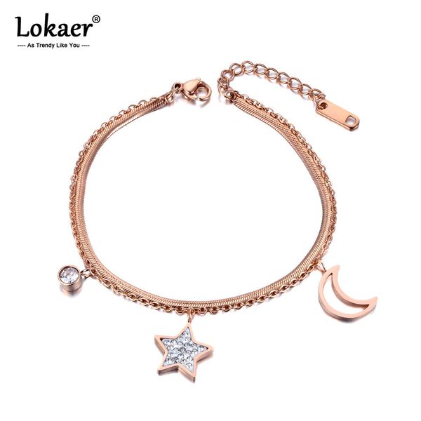 lokaer star moon charm double layers women bracelet bangle stainless steel snake link chain bohemia summer beach jewelry b19019, Black
lokaer star moon charm double layers women bracelet bangle stainless steel snake link chain bohemia summer beach jewelry b19019, Black