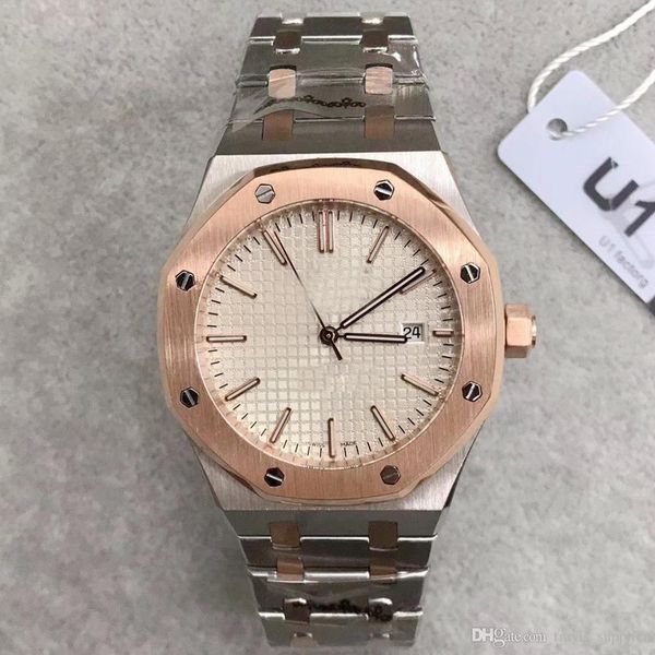 2019 u1 factory men's watch royal oak 15400 series 42mm white dial automatic mechanical watches ing, Slivery;brown
2019 u1 factory men's watch royal oak 15400 series 42mm white dial automatic mechanical watches ing, Slivery;brown
