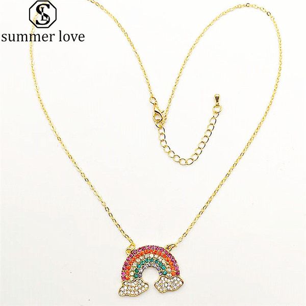 rainbow full cubic zirconia pendant necklace gold chain necklace for women girls fashion jewelry as valentine's day gift-z, Silver
rainbow full cubic zirconia pendant necklace gold chain necklace for women girls fashion jewelry as valentine's day gift-z, Silver