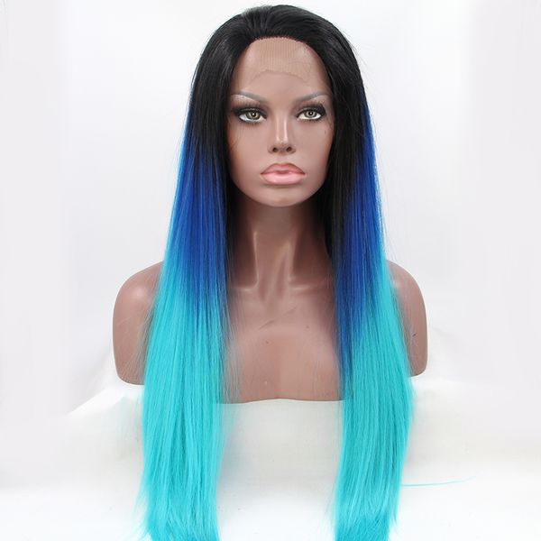 beauty long straight middle part ombre lace front wig dark roots ombre blue synthetic heat resistant full wigs, Black;brown
beauty long straight middle part ombre lace front wig dark roots ombre blue synthetic heat resistant full wigs, Black;brown