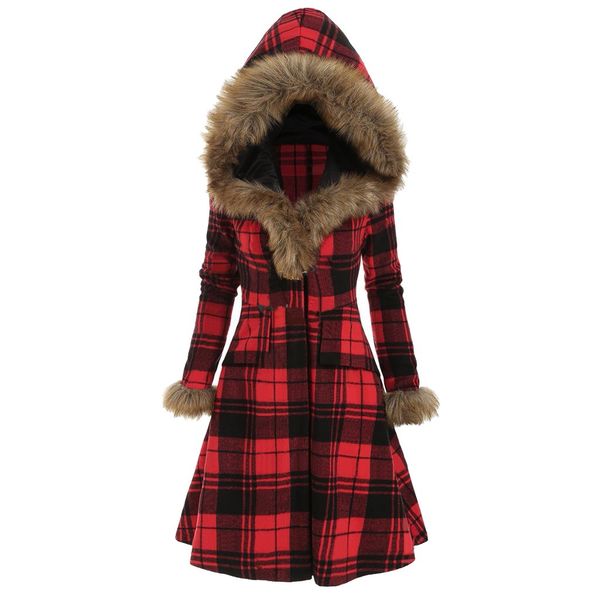 thicken plush plaid coat women furry faux fur cuff hooded long cotton overcoat windproof warm womens coats plaszcze damskie, Black
thicken plush plaid coat women furry faux fur cuff hooded long cotton overcoat windproof warm womens coats plaszcze damskie, Black