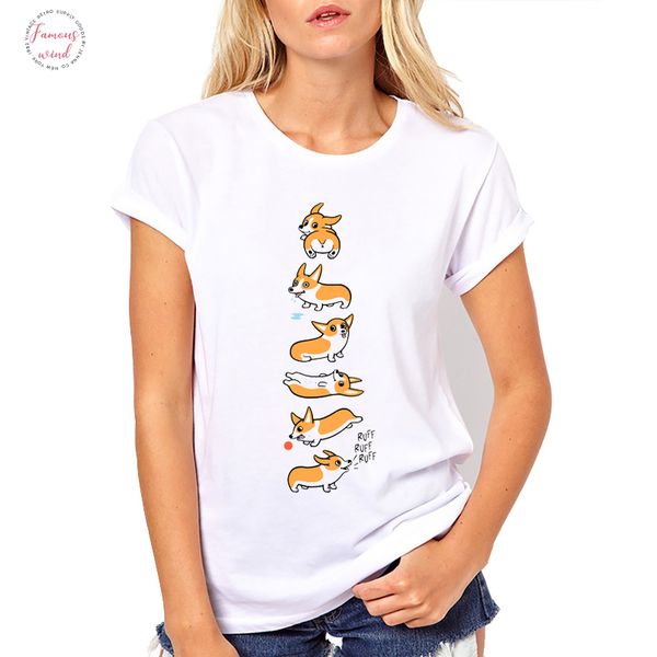white t shirt women clothes 2019 casual summer corgi cuties printed short sleeve o neck t shirt femme camiseta mujer 
white t shirt women clothes 2019 casual summer corgi cuties printed short sleeve o neck t shirt femme camiseta mujer