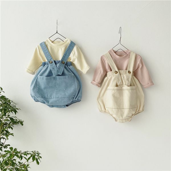 2020 spring newborn clothes romper cotton full solid pullover lovely cowboy high waist 2 pic a set, White
2020 spring newborn clothes romper cotton full solid pullover lovely cowboy high waist 2 pic a set, White
