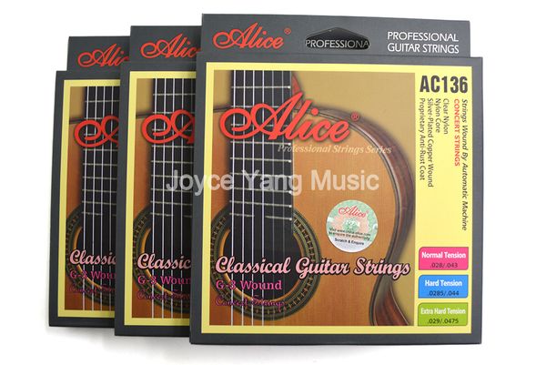 3 sets of alice ac136-n/h classical guitar strings crystal nylon strings silver-plated copper wound 1st-6th strings
3 sets of alice ac136-n/h classical guitar strings crystal nylon strings silver-plated copper wound 1st-6th strings