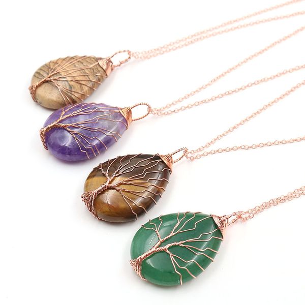 10 pcs water drop link chain necklace amethyst stone pendant rock crystal rose gold plated jewelry, Silver
10 pcs water drop link chain necklace amethyst stone pendant rock crystal rose gold plated jewelry, Silver