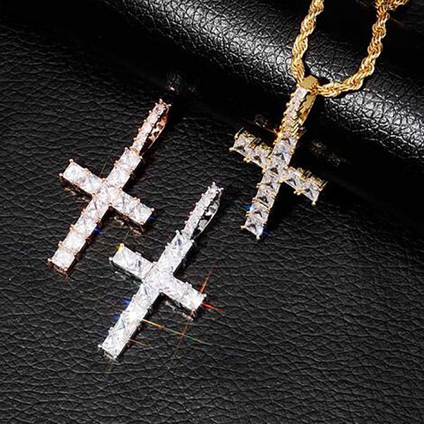 iced out square diamond cross pendant necklace bling micro pave cubic zirconia simulated diamonds jesus cross pendant 24inch rope chain, Silver
iced out square diamond cross pendant necklace bling micro pave cubic zirconia simulated diamonds jesus cross pendant 24inch rope chain, Silver