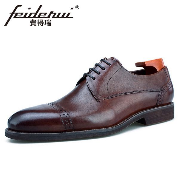 british genuine leather men's carved semi brogue wedding oxfords square toe laces handmade man formal dress cap toe shoes hqs372, Black
british genuine leather men's carved semi brogue wedding oxfords square toe laces handmade man formal dress cap toe shoes hqs372, Black